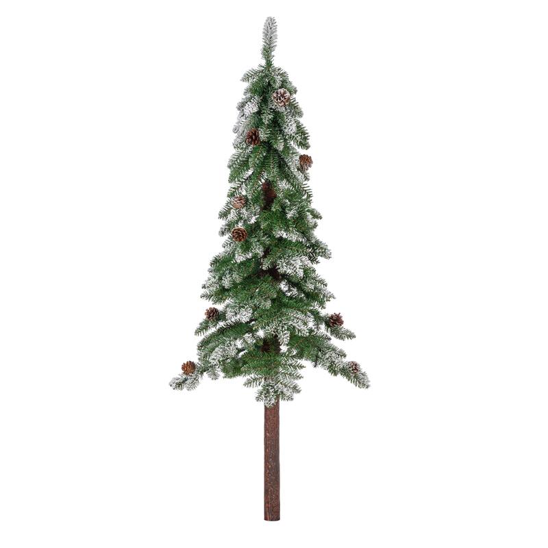 5 Foot Flocked Frosted Alpine Tree - N/A