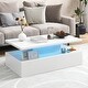 preview thumbnail 13 of 18, Gymax LED Coffee Table 2-Tier High Glossy with Adjustable Light &