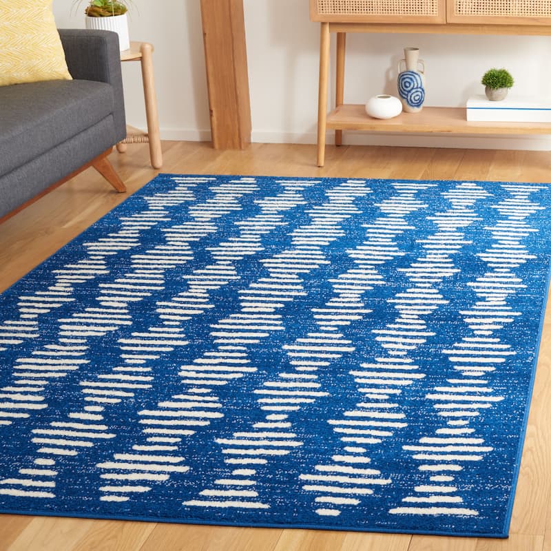SAFAVIEH Tulum Constance Moroccan Boho Rug - 5'5" x 7'7" - Navy/Ivory