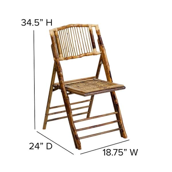 Bamboo Wood Event Folding Chairs (Set of 4)