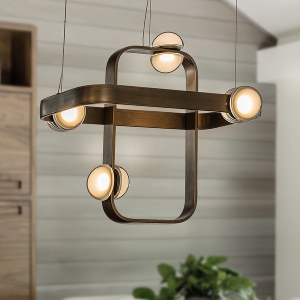 Copper dining room chandelier top