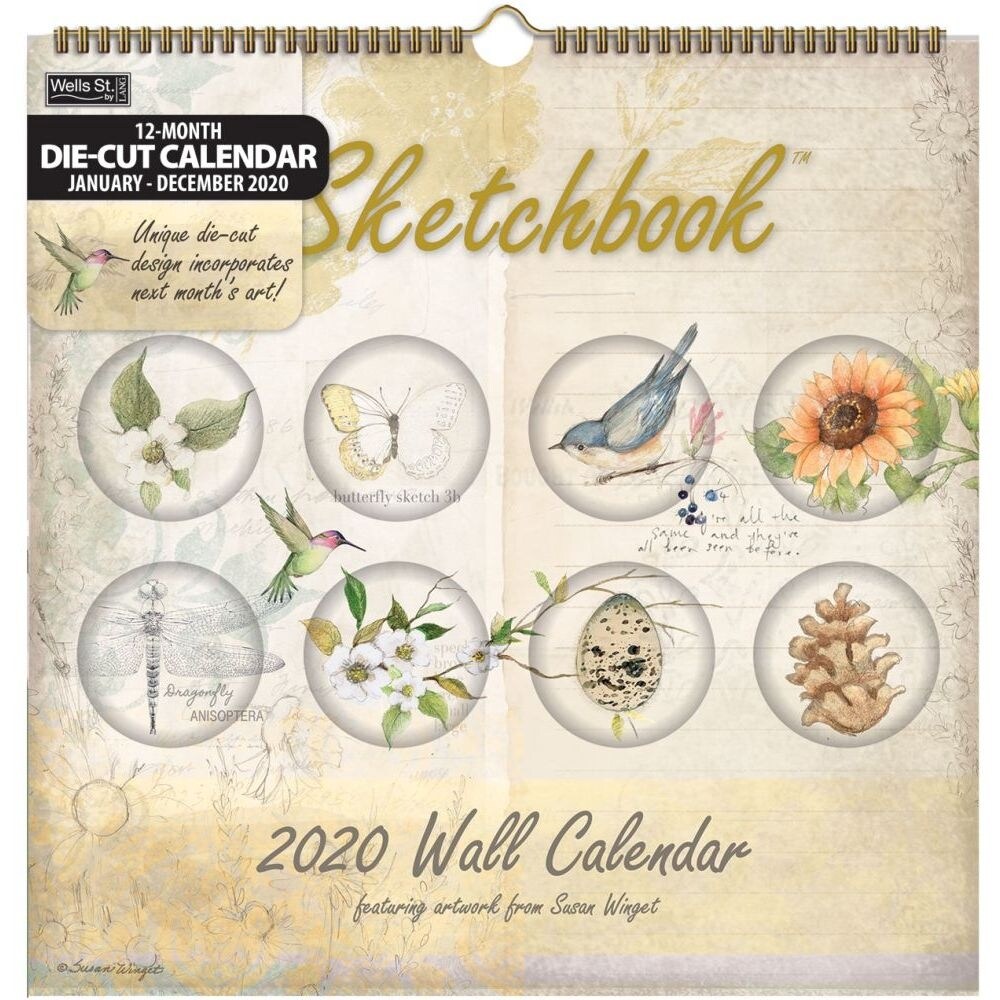 Shop Wells Street By Lang 2020 Sketchbook Diecut Wall Calendar
