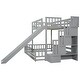 preview thumbnail 30 of 38, Pine Solid Wooden Twin Over Full Bunk Bed with Slide,Storage Staircase,Kids and Baby