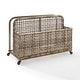 preview thumbnail 8 of 12, Ridley Outdoor Wicker And Metal Pool Storage Caddy - 22.25"x43.5"x30"