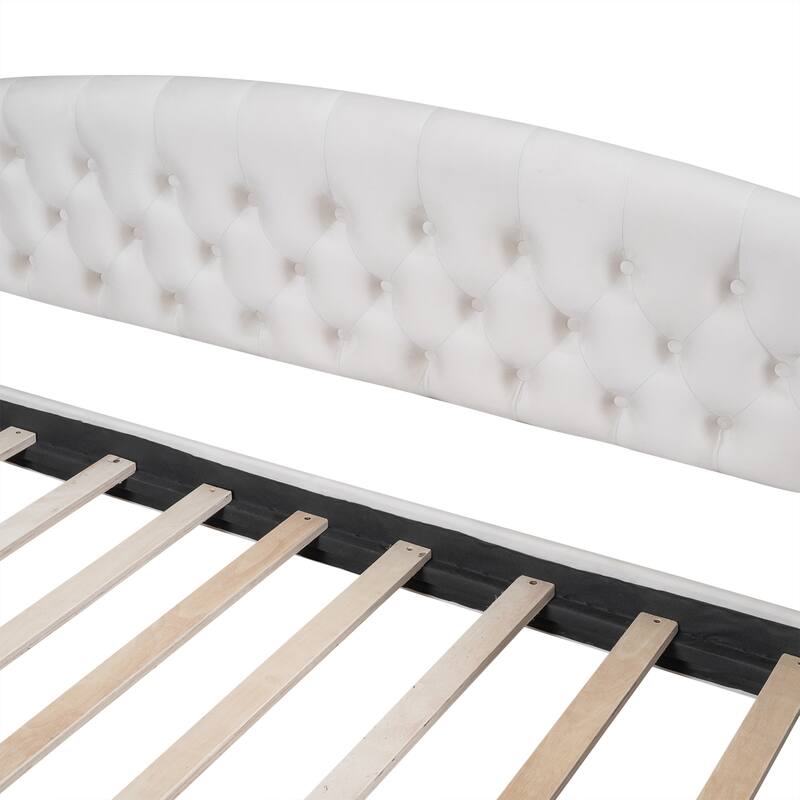 Twin/Full Upholstered Tufted Button Daybed with Sturdy Plywood Frame, No Box Spring Required, Ideal for Guest Rooms