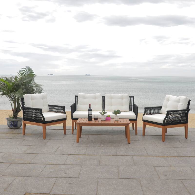 SAFAVIEH Outdoor Living Winslo 4-Piece Patio Set - 57"W x 30"D x 31"H