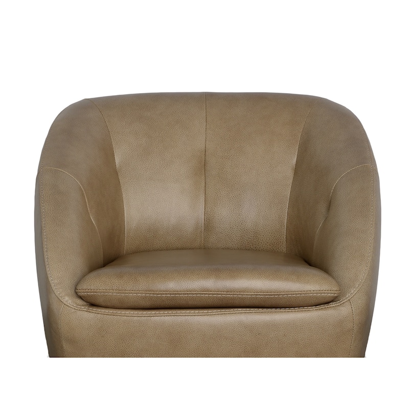 Homestyles Wade Brown Leather Swivel Chair - 30" x 30" x 32"