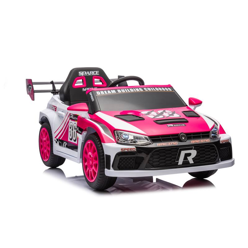 Kids Electric Ride-On Car 12V, Remote Control, Music, LED Lights, Two Doors Open, Seat Belt, Black