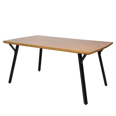 LeisureMod Ravenna Wood 63" Dining Table With Y-Shaped Joint Legs