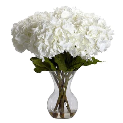 Silk Flower Arrangement with Vase - Art Deco Home Decor - Large Faux Floral Display - 23