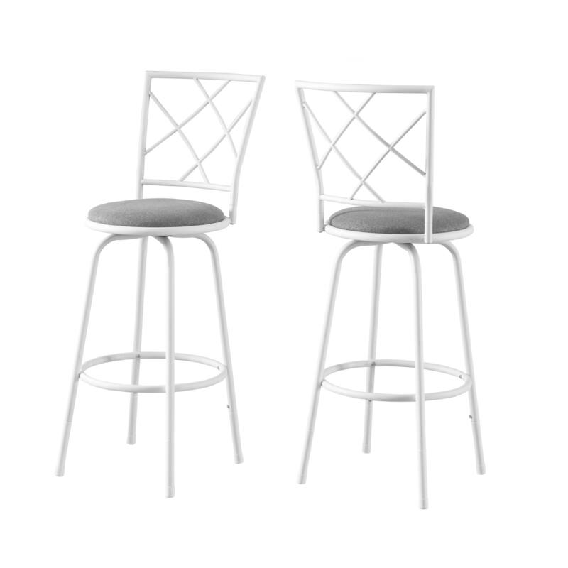 Bar Stools Set of 2 with Swivel Design, Sturdy Metal Frame and Upholstered Fabric Seat, Modern Bar Furniture Set