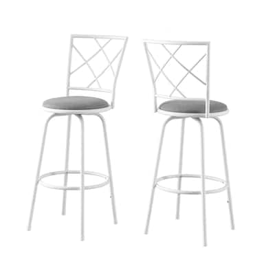 Bar Stools Set of 2 with Swivel Design, Sturdy Metal Frame and Upholstered Fabric Seat, Modern Bar Furniture Set