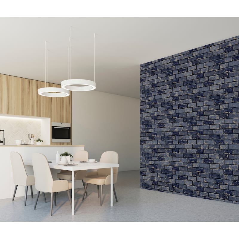 Arthouse Metallic Brick Unpasted Wallpaper