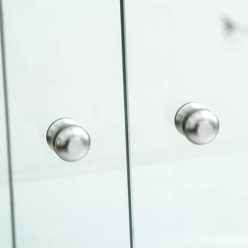 Glass Display Cabinet,Liquor Cabinet,File Cabinet,With Bluetooth Led Strip Light,Lock On The Door,Back Panel Is Mirror
