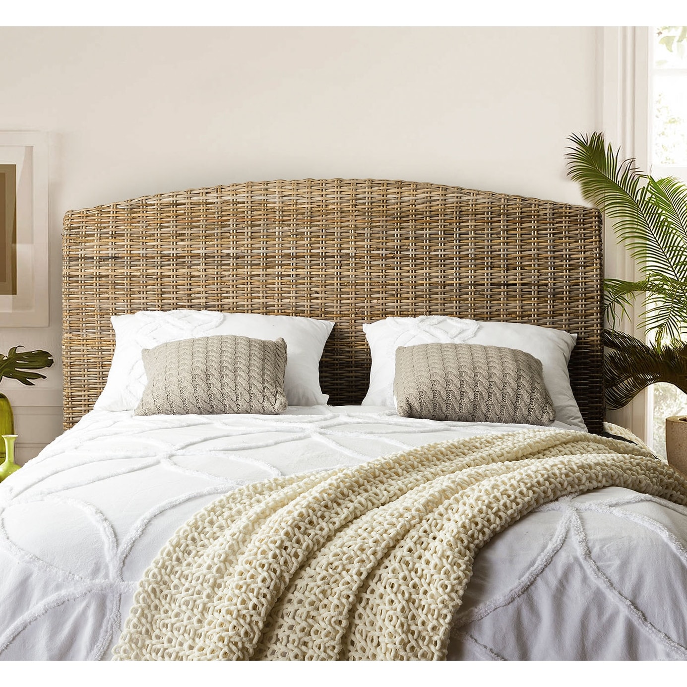 HULALA HOME ALBIRA Kubu 79.5" Tropical Rattan Headboard