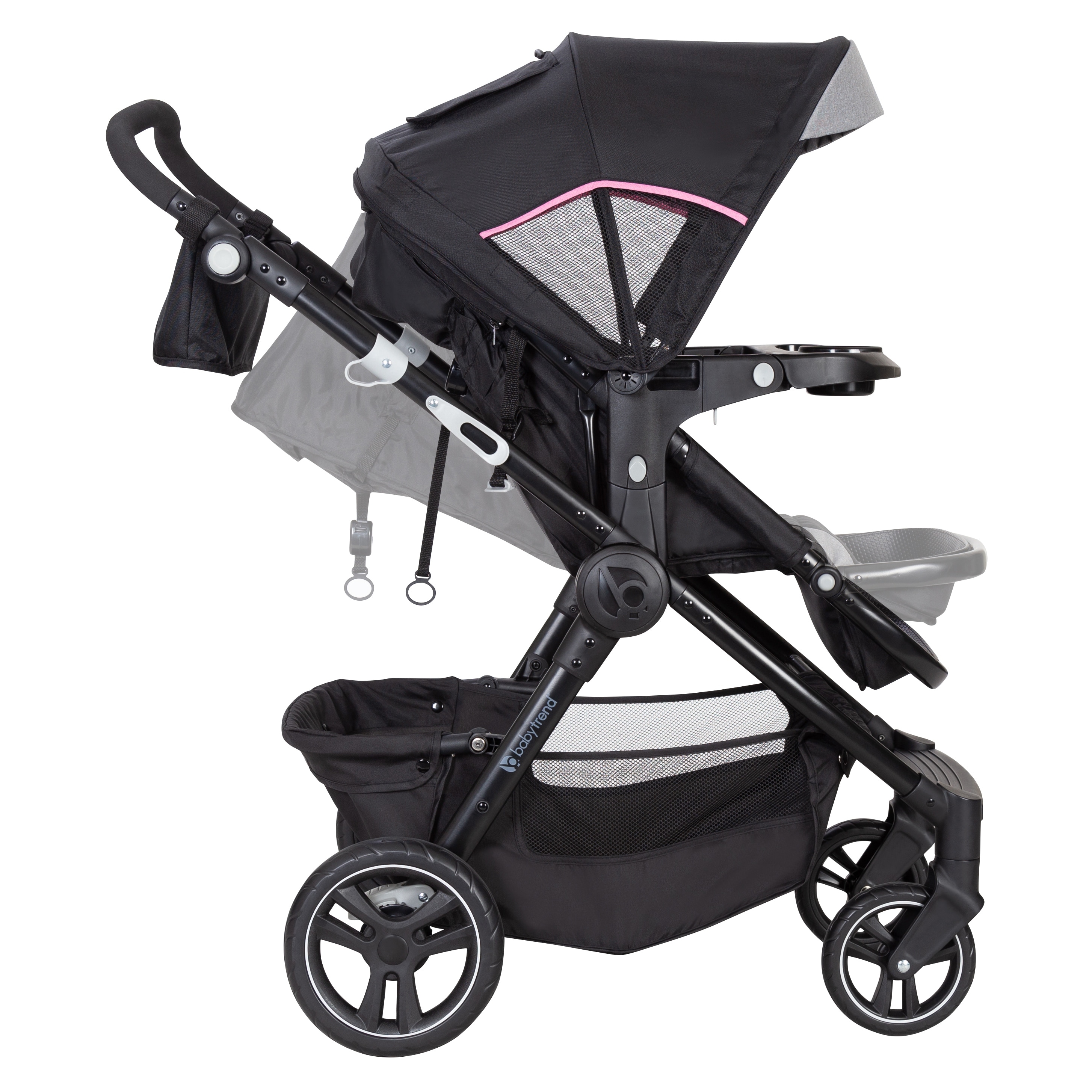 pink and black travel system