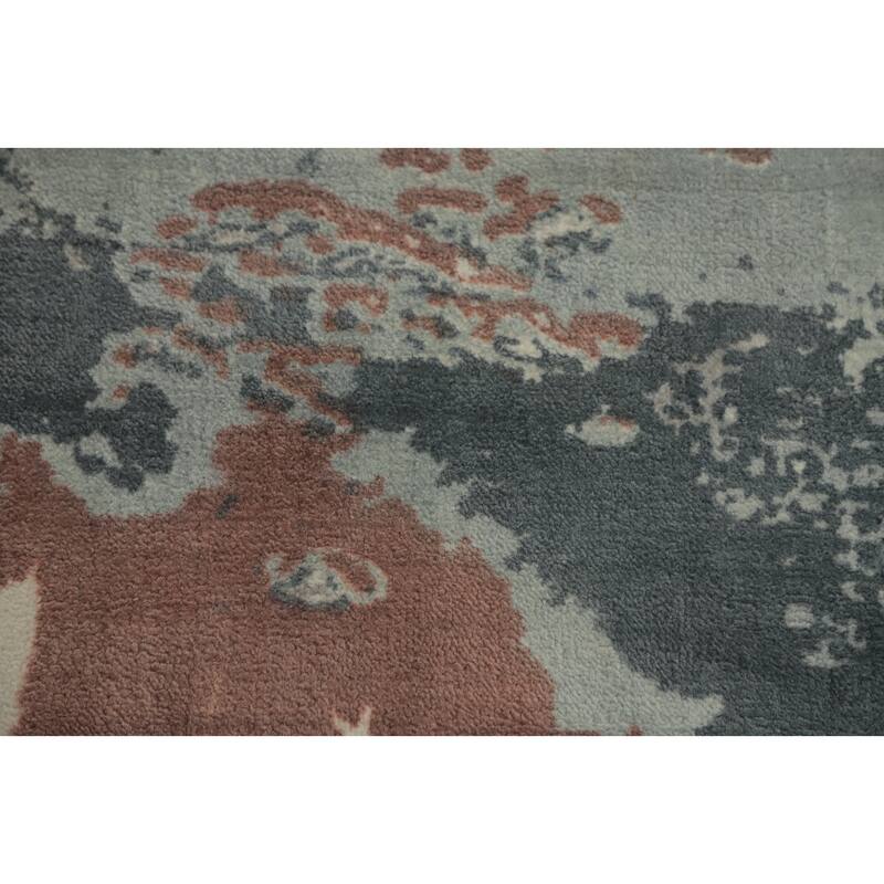 Hand-knotted Modern Silk Beige Abstract Oriental Area Rug - 7' 3'' X 5' 5''