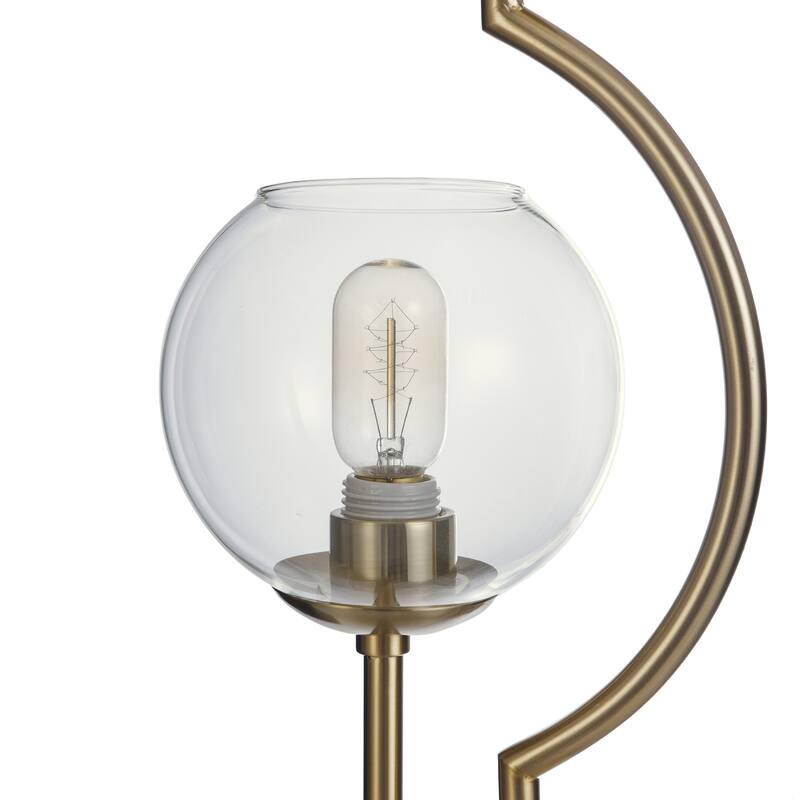 StyleCraft Ashington Brass 2 Steel Brass Poles with Clear Glass Globe Up Lights