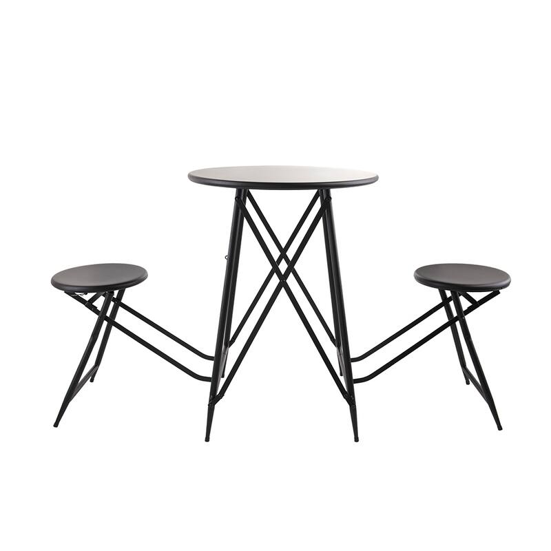 GDFStudio - Mason Multi-Use Foldable Side Table and Seating Set with Sleek Industrial Style
