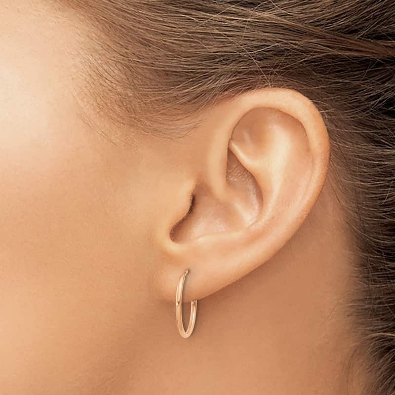 Curata 14k Rose Gold Polished Endless Hoop Earrings - 16x16mm