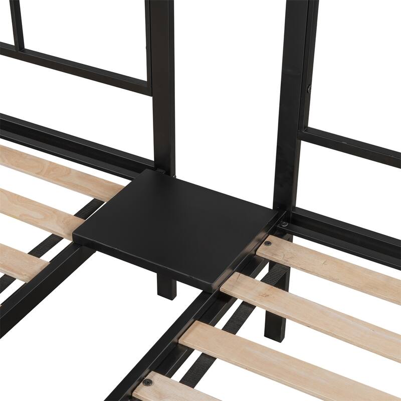 Triple Bunk Bed with Vent Board, Noise-Free Wood Slats
