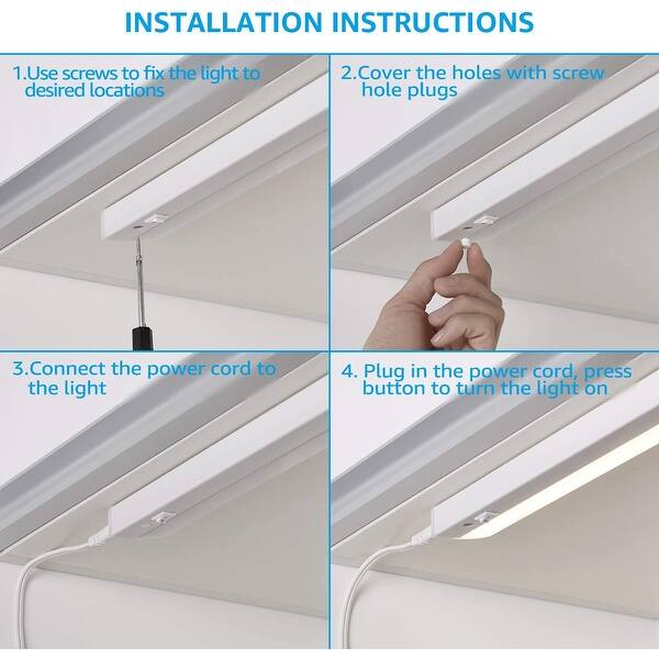 Shop 4 Pcs 12 Inch Led Under Cabinet Lighting 4000k Cool White Overstock 31451514