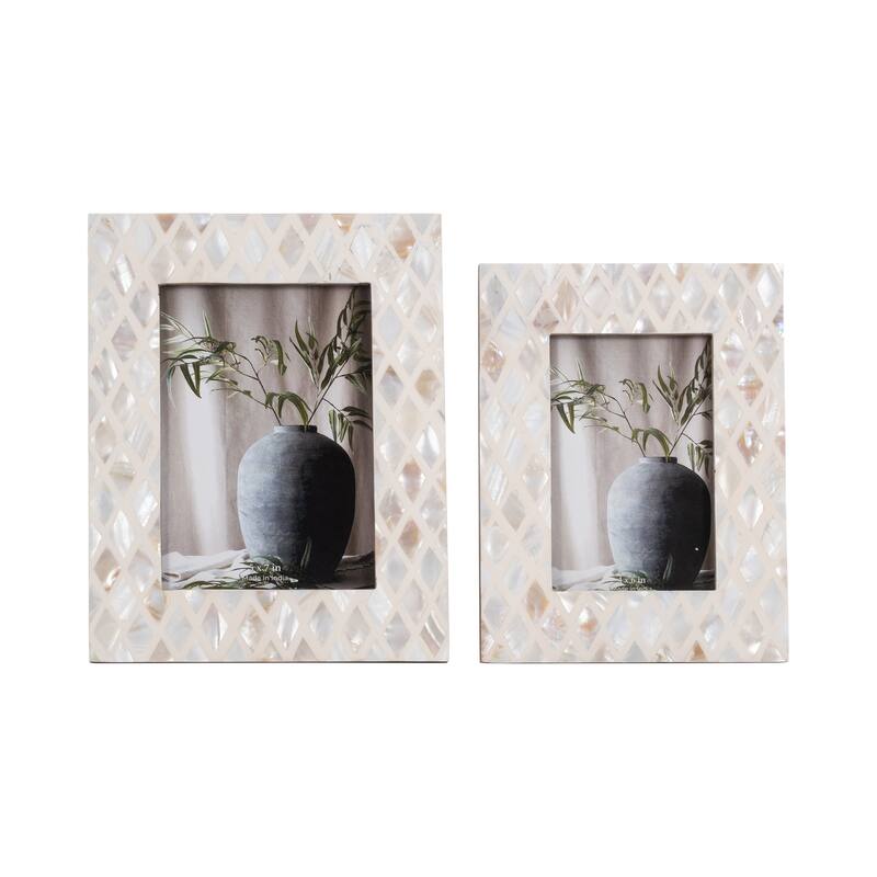 Sagebrook Home Capiz Shell Diamond Photo Frame