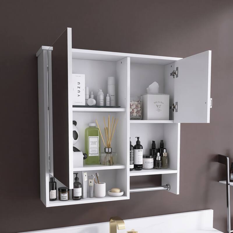 29'' x 28" Rectangular MDF Medicine Cabinet with Mirror