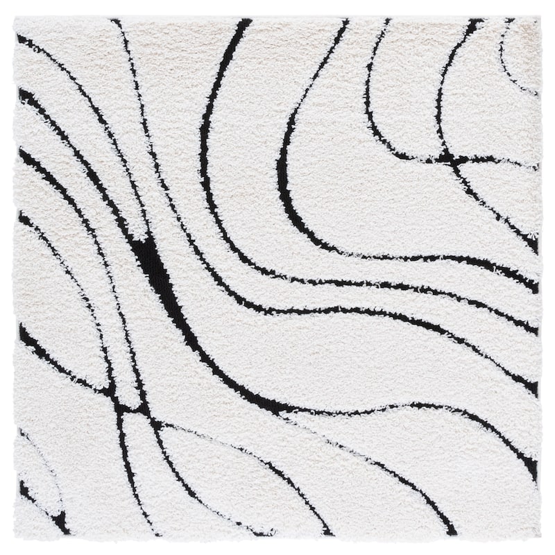 SAFAVIEH Florida Shag Sigtraud Abstract Waves 1.2-inch Thick Rug