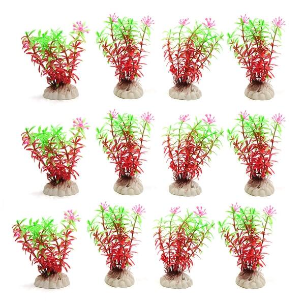 Shop 12pcs Plastic Mini Plant Aquarium Fishbowl Decor Waterscape Decoration W Stand On Sale Overstock 24157463