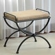 preview thumbnail 3 of 7, Cambridge Iron Vanity Stool with Cushion