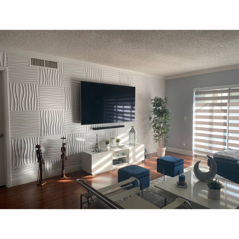 Art3d 3D Wall Panels PVC Wave Design (32 Sq.Ft)
