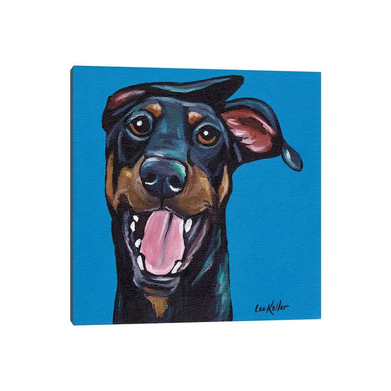 iCanvas "Fun Doberman" by Hippie Hound Studios Canvas Print