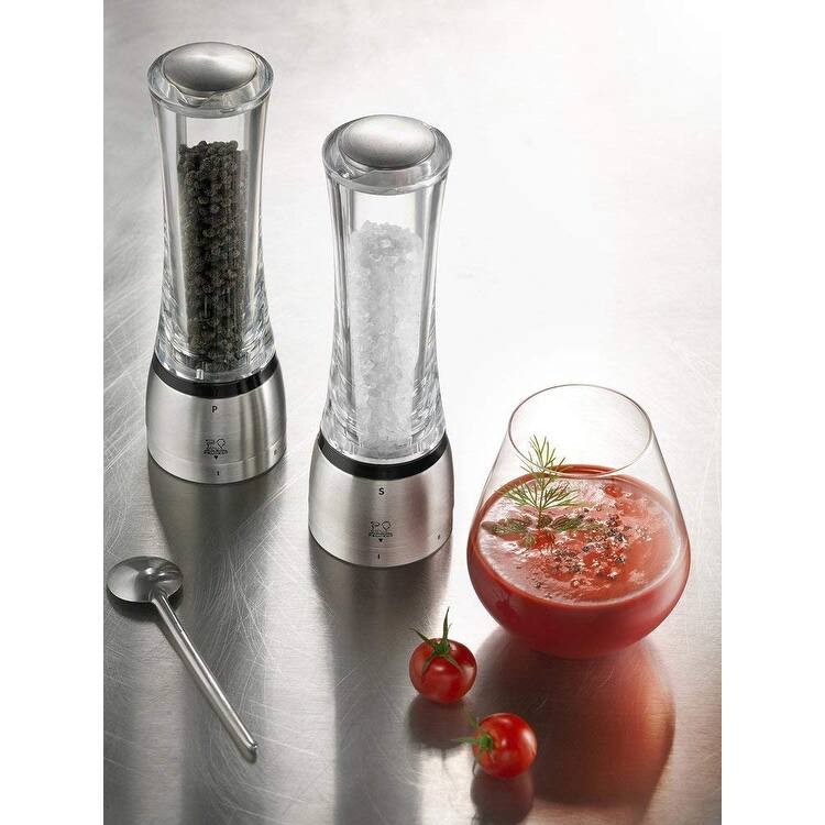 Peugeot Daman U'Select Shaftless 8.25 Inch Pepper Mill, Stainless Steel - Stainless Steel & Clear - Stainless Steel & Clear
