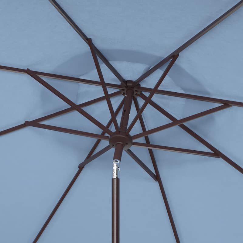SAFAVIEH Ronette Fringe 9 Ft Crank Outdoor Umbrella