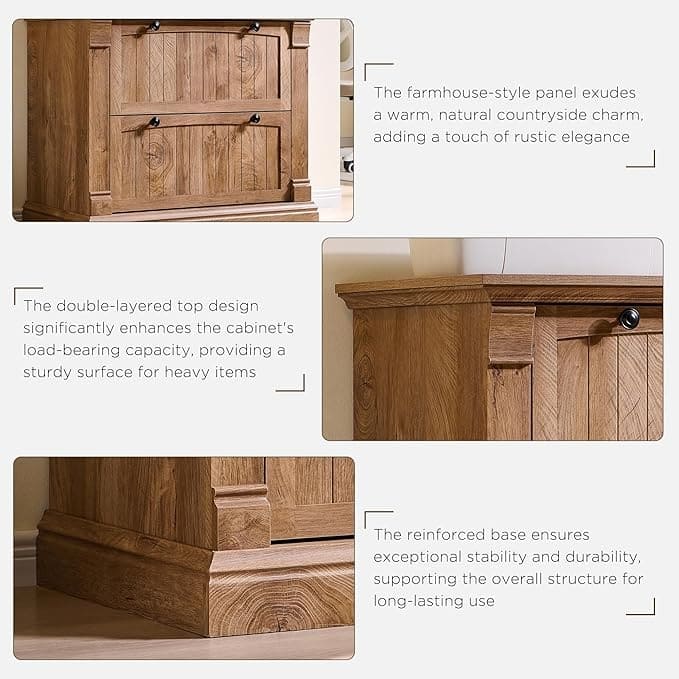 Farmhouse File Cabinet, Wood Lateral Filing Cabinet, Storage Cabinet