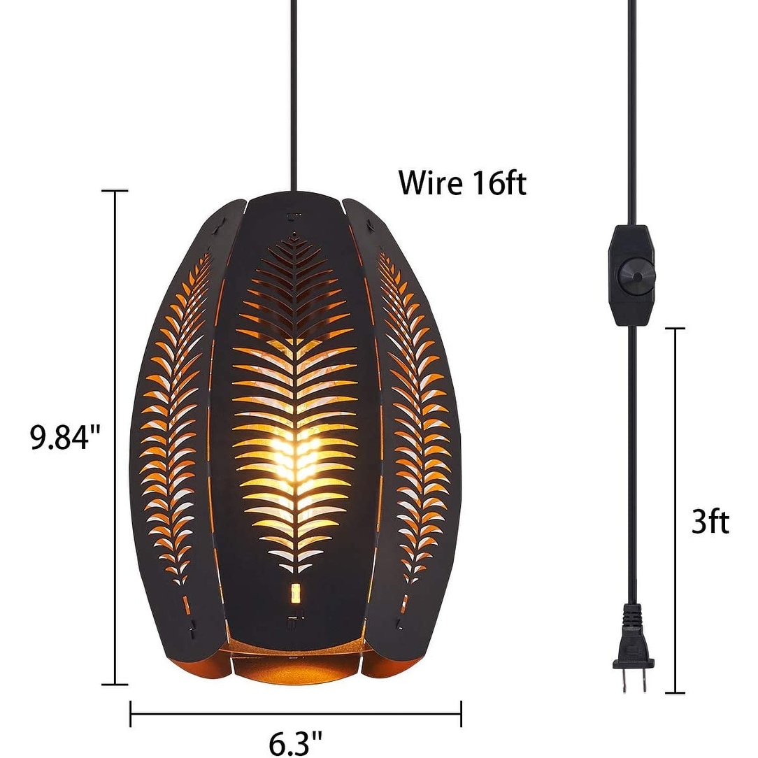 Farmhouse plug in pendant light cage rustic ceiling hanging lamp