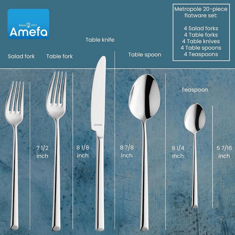 Amefa Metropole 20 Piece 18/10 Stainless Steel Flatware Set