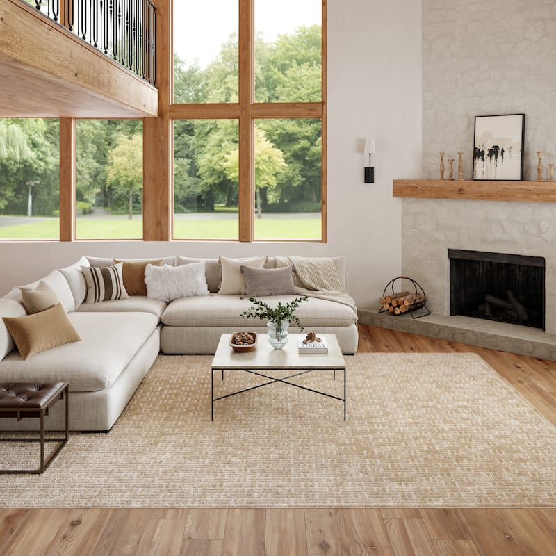 Nourison Washable Charm Indoor only Modern Geometric Area Rug - Beige/Ivory - 8' x 10'