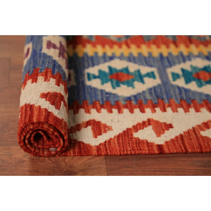 Kilim Oriental Area Rug Flatweave Bedroom Reversible Wool Carpet - 8'4"x 9'8"