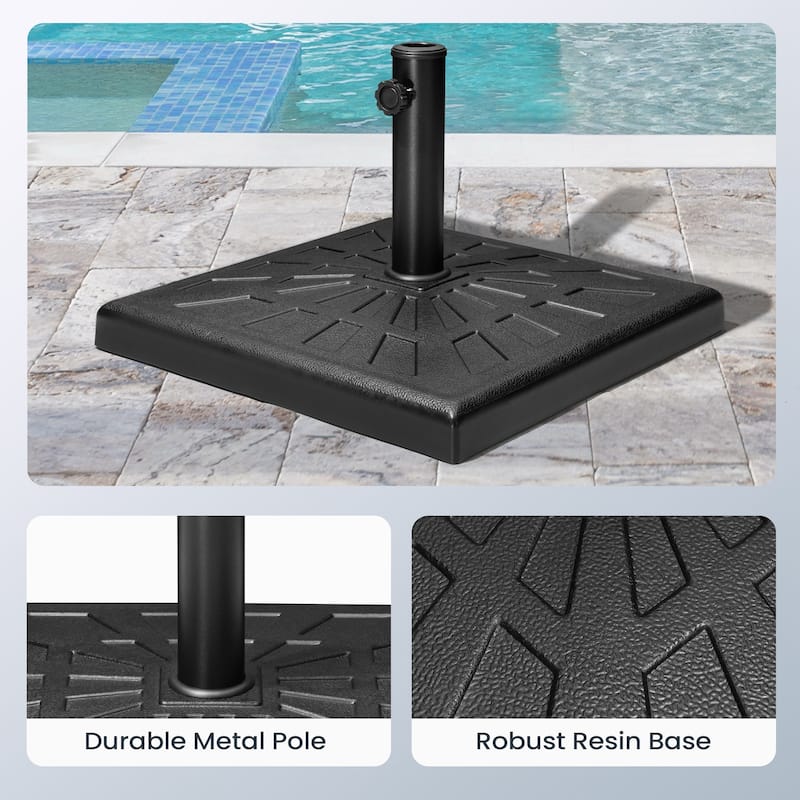 Outdoor 43 lbs Heavy Duty Square Umbrella Base for Market Umbrella
