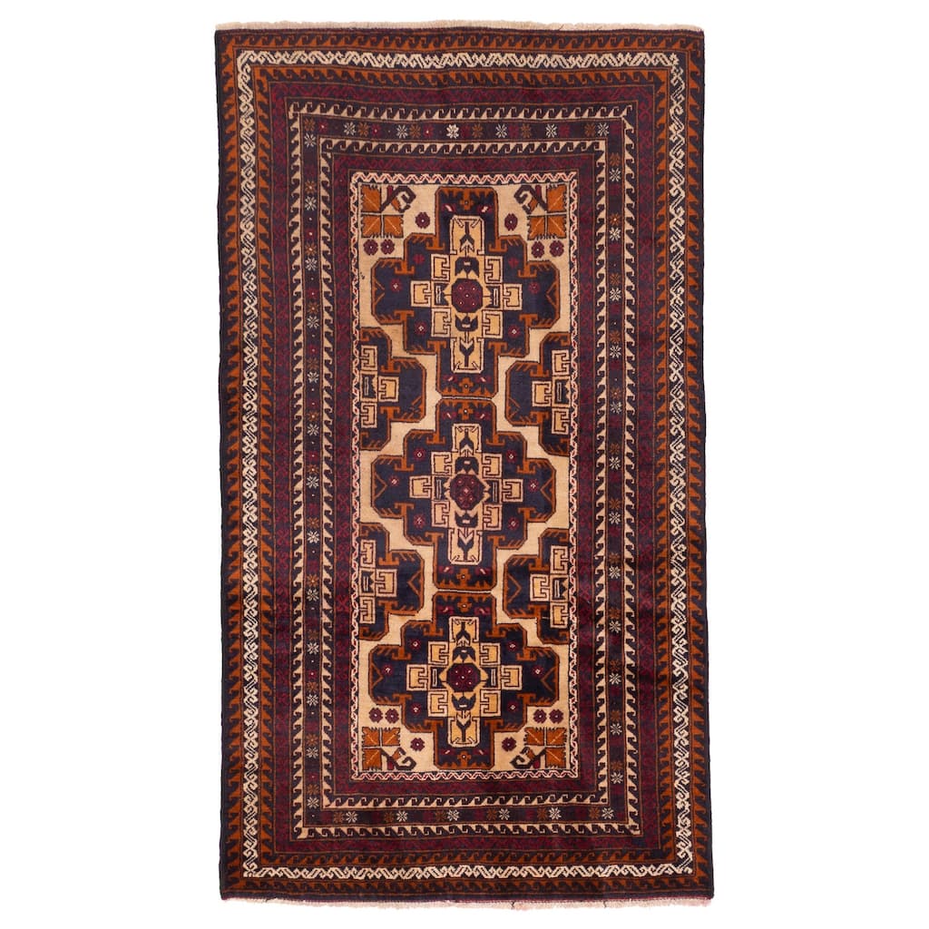 ECARPETGALLERY Hand-knotted Teimani Beige Wool Rug - 3'11 x 6'1