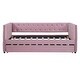 preview thumbnail 29 of 37, Velvet Tufted Daybed with Trundle, Rivet Design, Twin Size