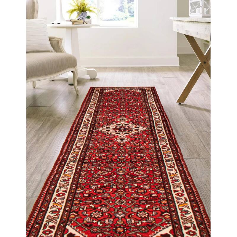 ECARPETGALLERY Hand-knotted Andelz Red Wool Rug - 2'11 x 10'11