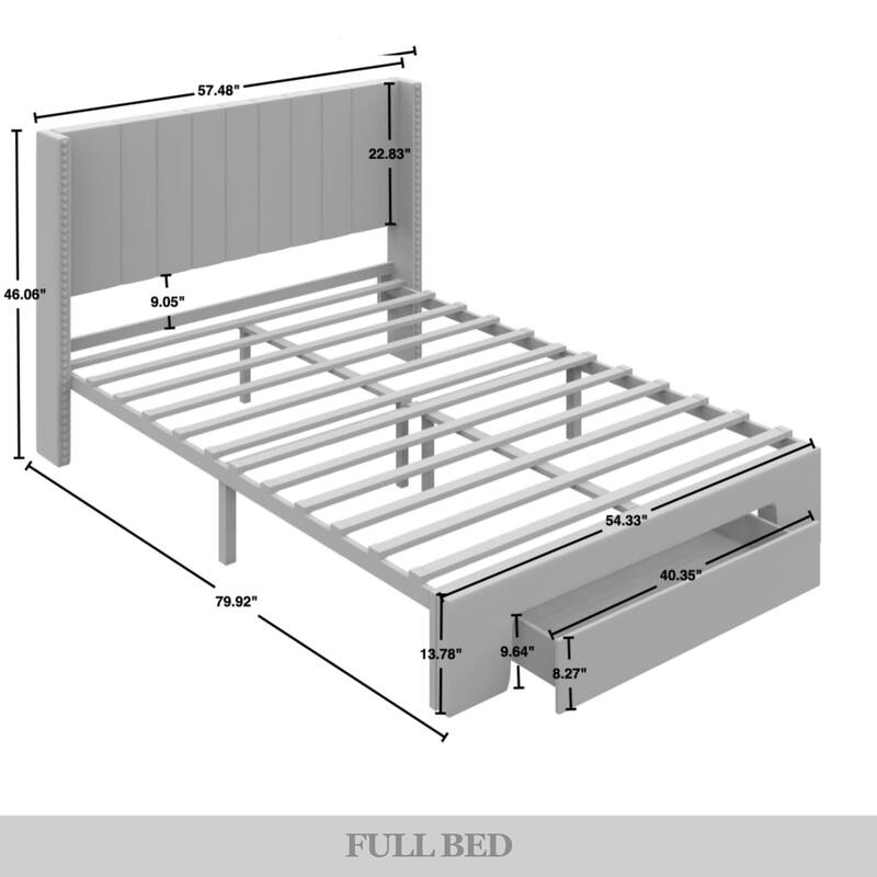 CraftPorch Velvet Wingback Tufted Upholstered Platform Storage Bed