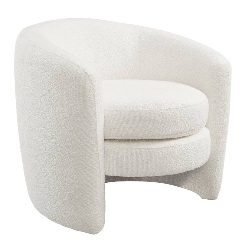 Affinity Upholstered Boucle Fabric Curved Back Armchair