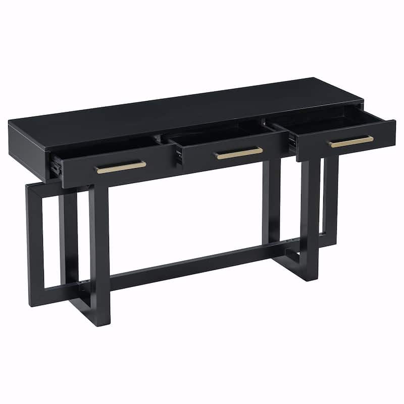Elegant Extra Long Console Table with Three Drawers