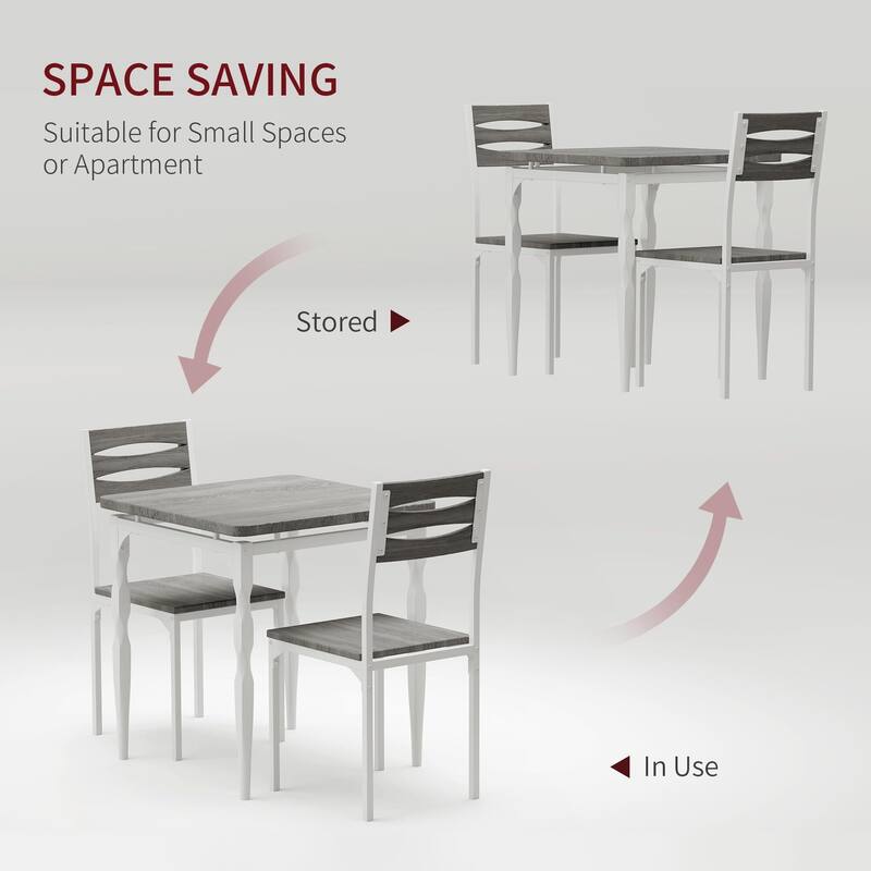 3 Piece Dining Table Set, with Spiral Legs