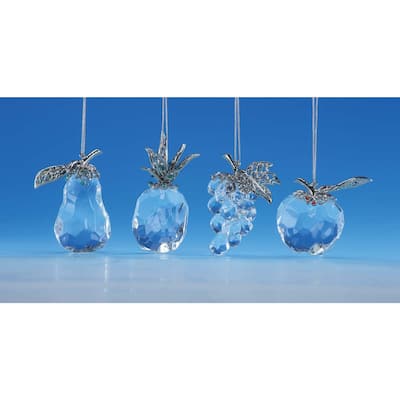 Fruits Hanging Christmas Ornaments - 2" - Clear - 8ct