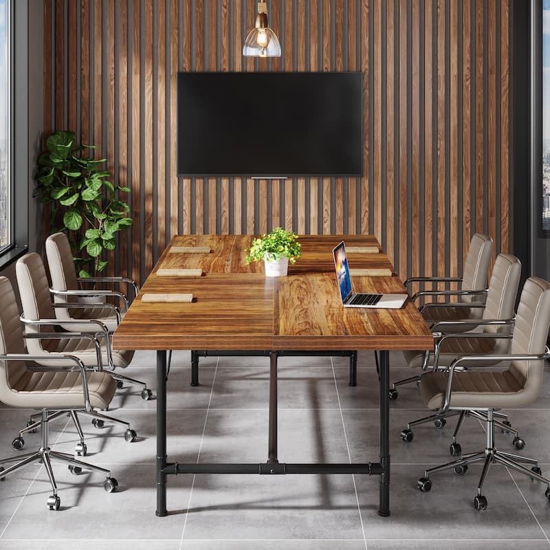 Rectangle Meeting Seminar Table for Conference Room, 70.8" W x 35.4" D - Rustic